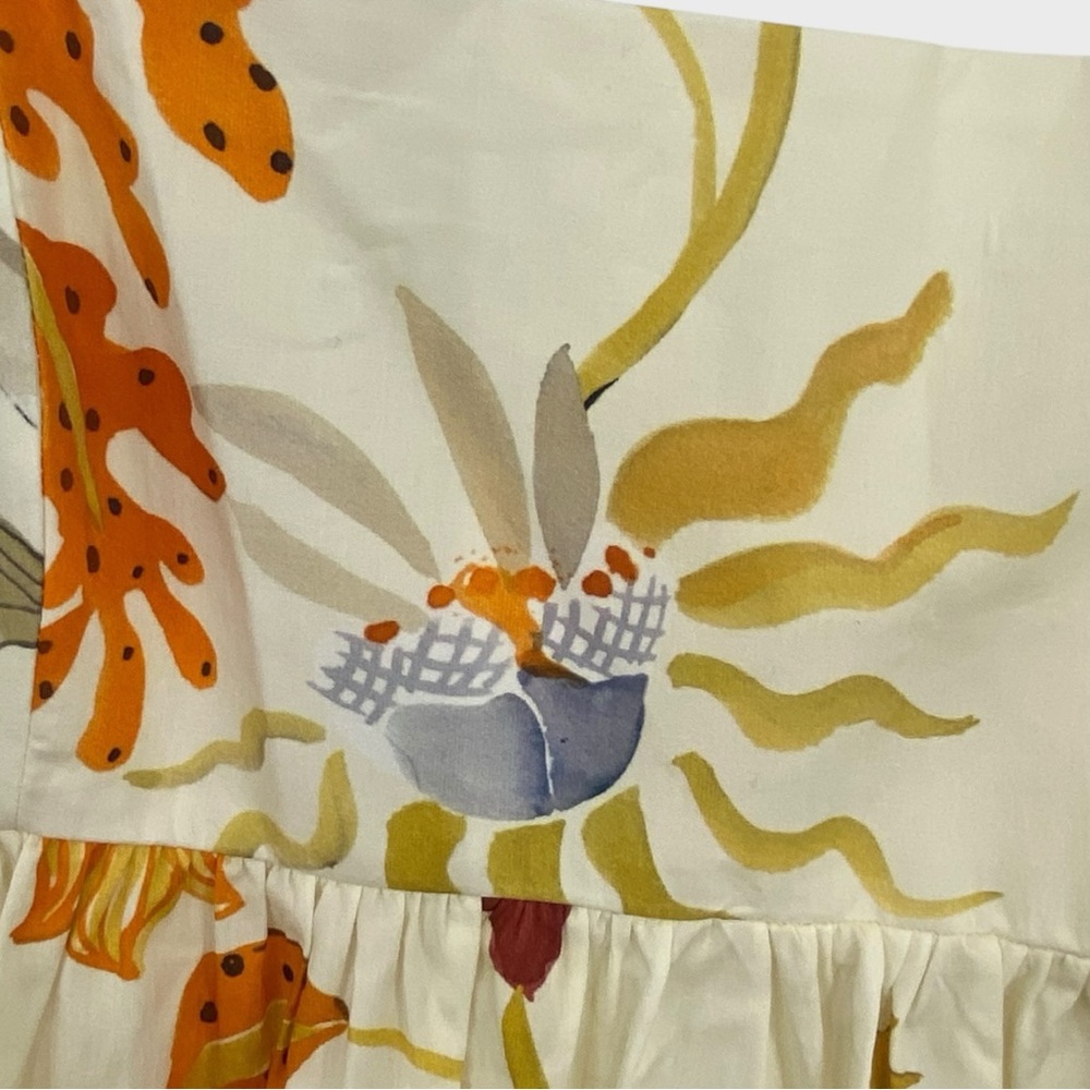 ZARA NWOT Blogger Fave Ivory Multicolor Watercolor Floral Animal Bubble Dress - Picture 5 of 11